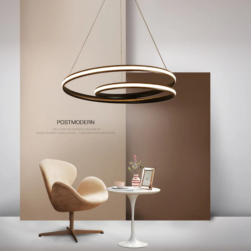 Suspension modernes à Led de couleur noir et blanc