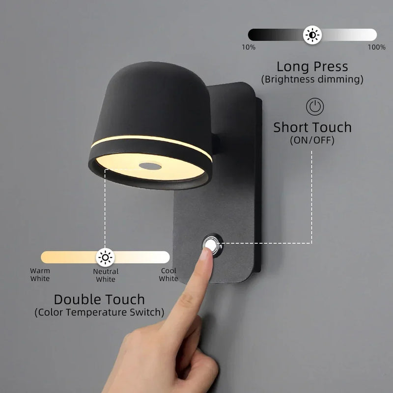 Applique murale LED avec variateur tactile et réglable Aisilan