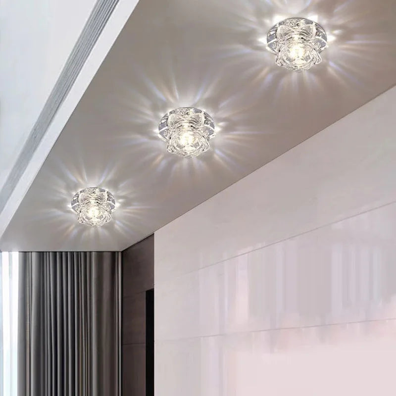 plafonnier led en cristal pour décoration intérieure moderne