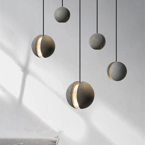 lampe suspension ronde industrielle vintage ciment fil réglable