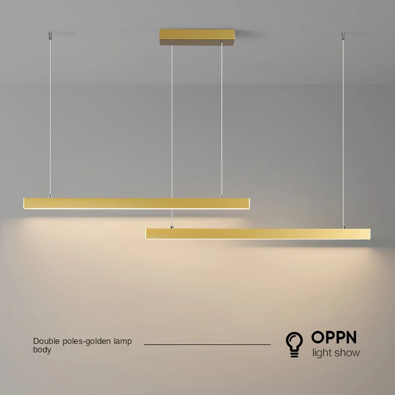 lustre moderne simple avec bande linéaire led pour restaurant