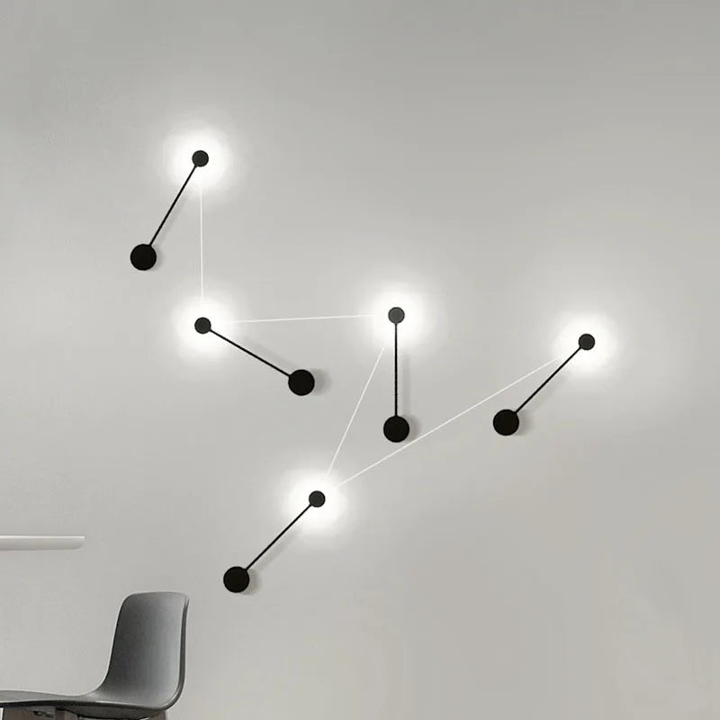 Modern Nordic Black Wall Lamp AC110V AC220V Bedroom Bedside Wall Sconce Light Art Decoration Fixtures Living Room Wall Lights