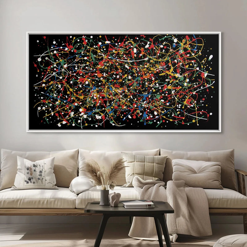 peinture abstraite moderne style jackson pollock pour décoration intérieure