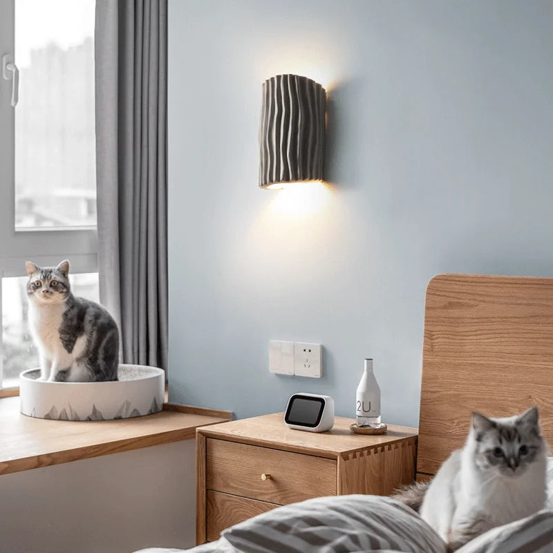 lampe d'ambiance artistique grille nordique en résine led rétro