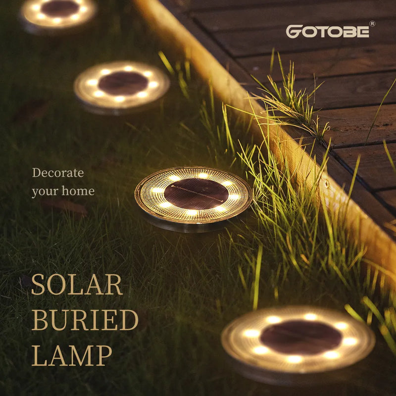 IP68 LED étanche extérieure énergie solaire lumière au sol contrôle de l'éclairage chemin pont lumières cour allée pelouse jardin décoration lampe