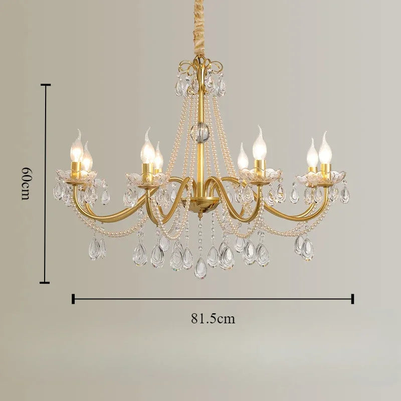 lustre en cristal luxe avec simulation de bougie led