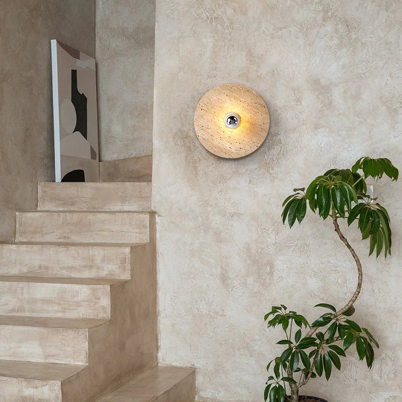 applique murale rétro en pierre naturelle design scandinave à led