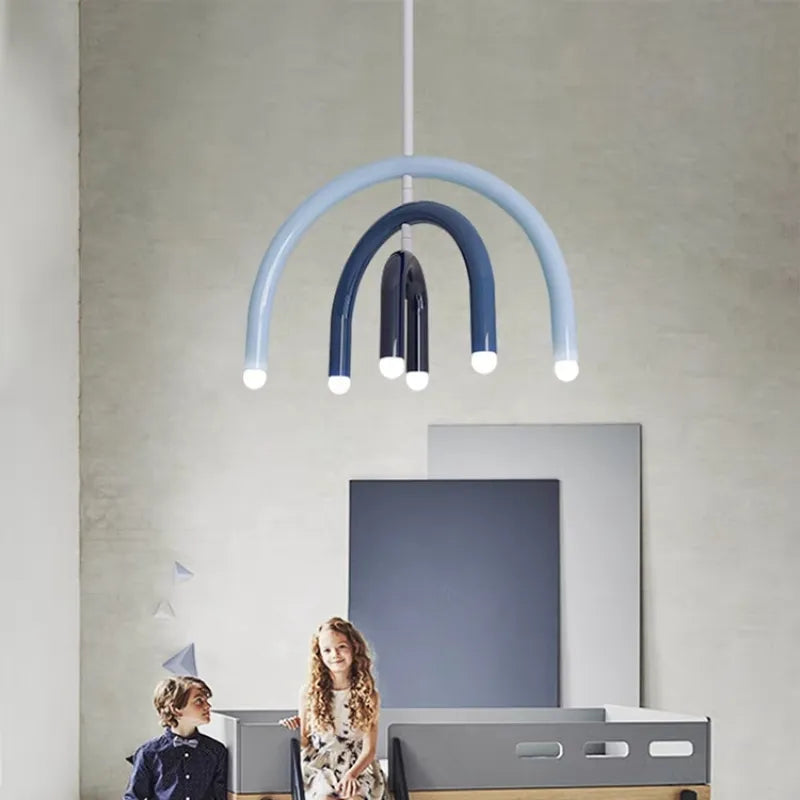 Lustre arc-en-ciel de styliste italien en forme de U