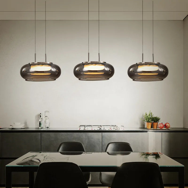 lampe led suspendue nordique en verre pour décoration intérieure cordon réglable