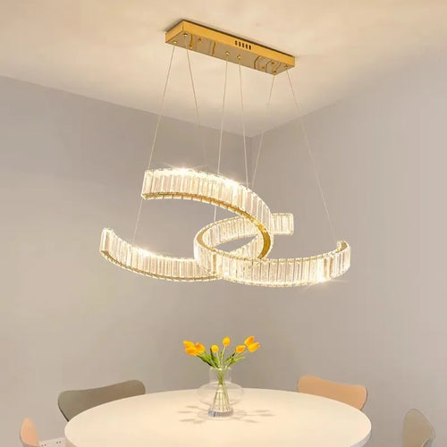 lustre en acier inoxydable cristal postmoderne