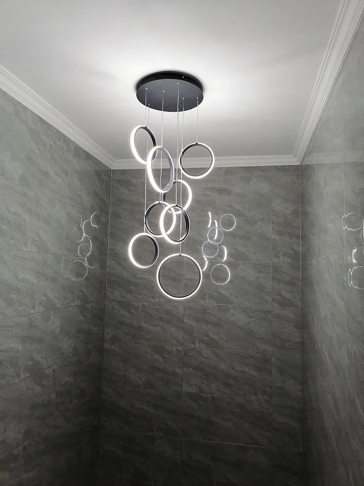 lustre led moderne minimaliste nordique en forme d'anneau