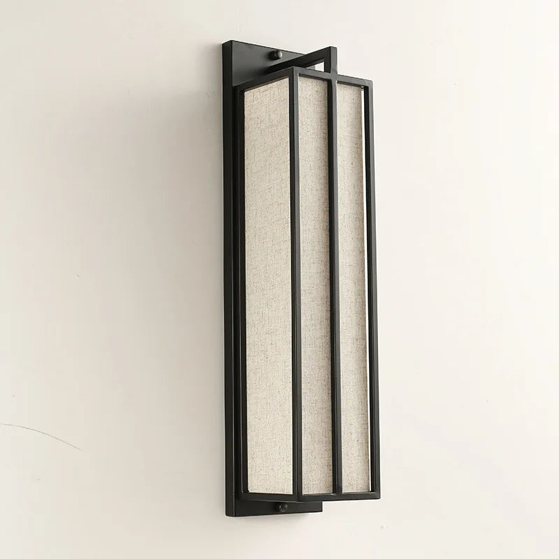 applique murale simple style chinois avec couverture en lin