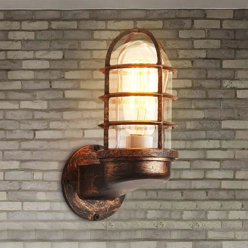 Rétro verre applique murale industrielle extérieure intérieure LED étanche applique murale Loft salon allée patio éclairage décoratif Lustre