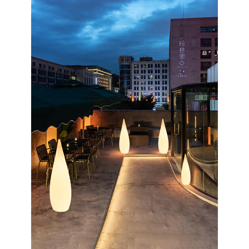 lampadaire de jardin solaire étanche en forme de goutte d'eau