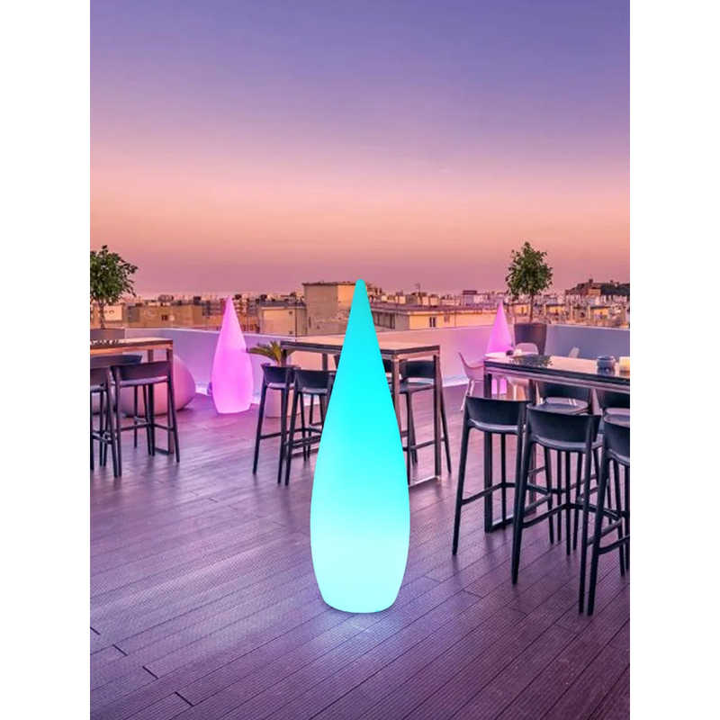 lampadaire de jardin solaire étanche en forme de goutte d'eau