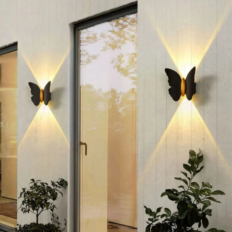 Appliques murales LED modernes 12W IP65 applique murale en métal LED lumières en aluminium LED applique murale papillon blanc LED pour ampoules LED