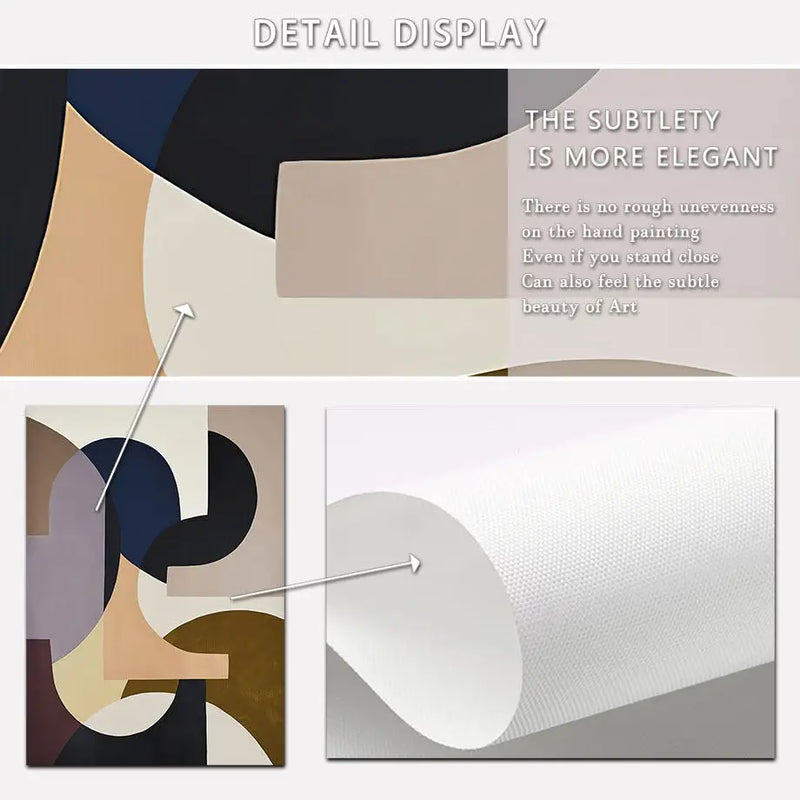 art mural rétro géométrique feuilles pour décoration intérieure