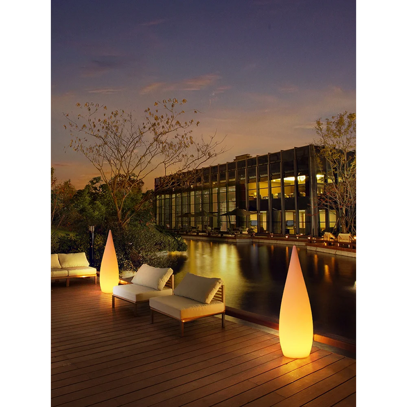 lampadaire de jardin solaire étanche en forme de goutte d'eau