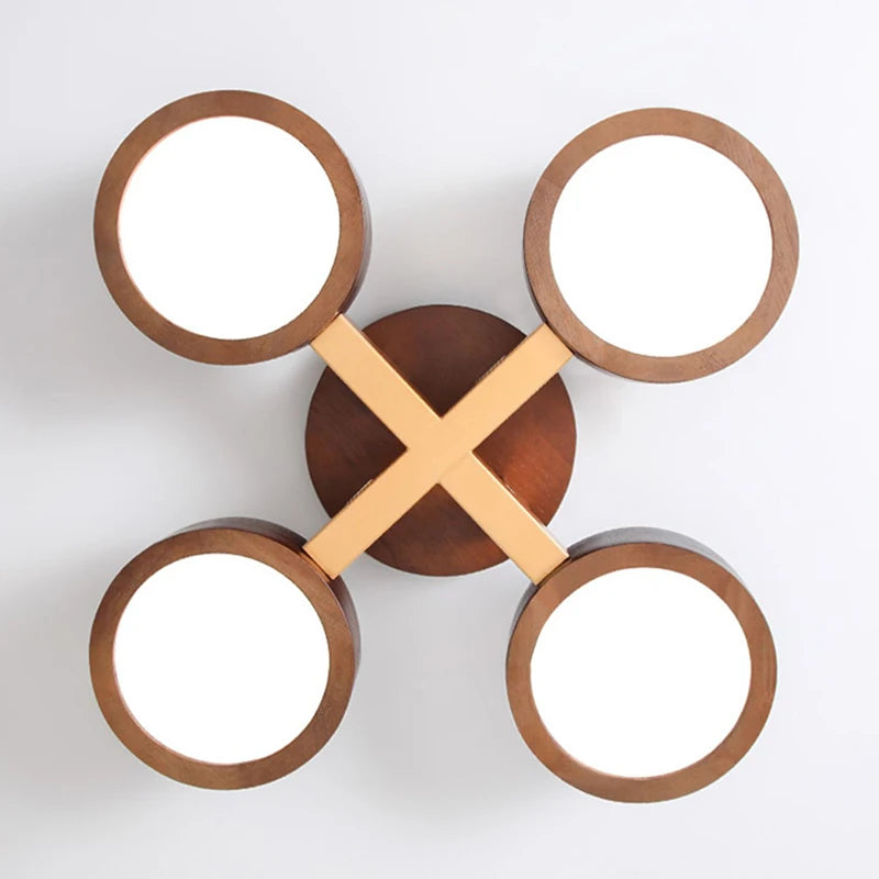 lustre led moderne en bois pour décoration intérieure élégante