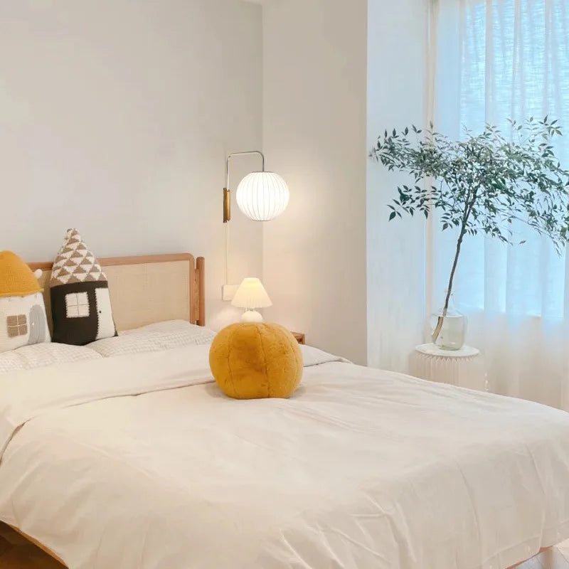 applique murale moderne nelson ball en tissu de soie pour hôtel