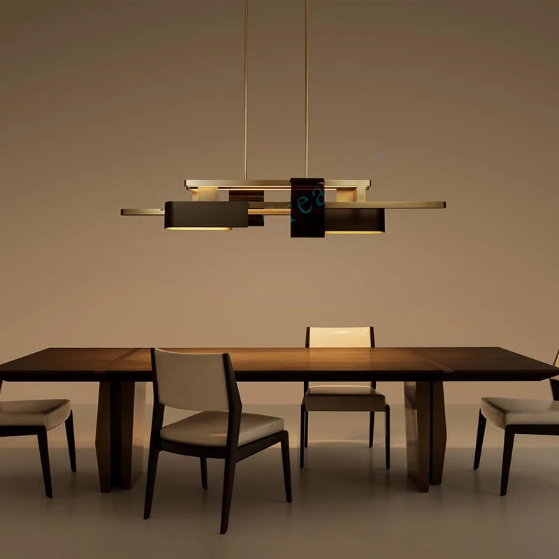 lustre nordique post-moderne en acier inoxydable led personnalisé