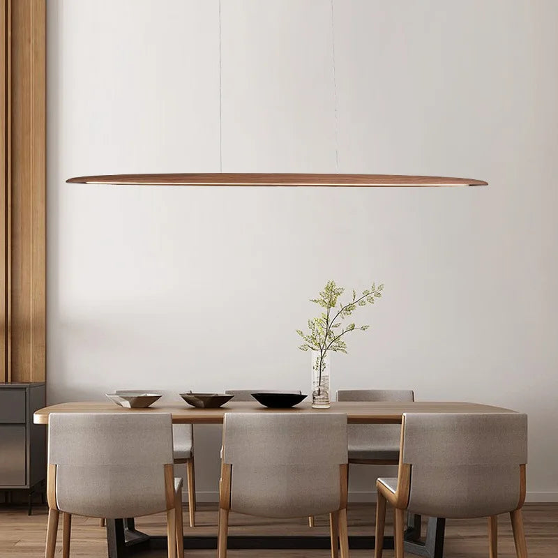 Lustre design en bois led modernes pour îlot de cuisine