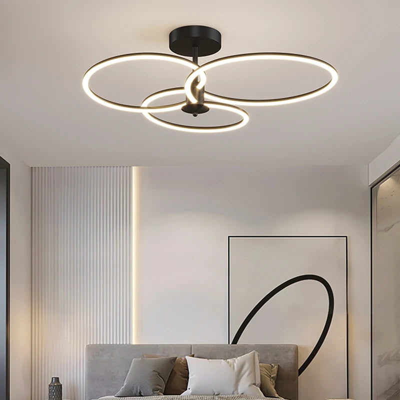 lustre de luxe moderne avec anneau minimaliste nordique
