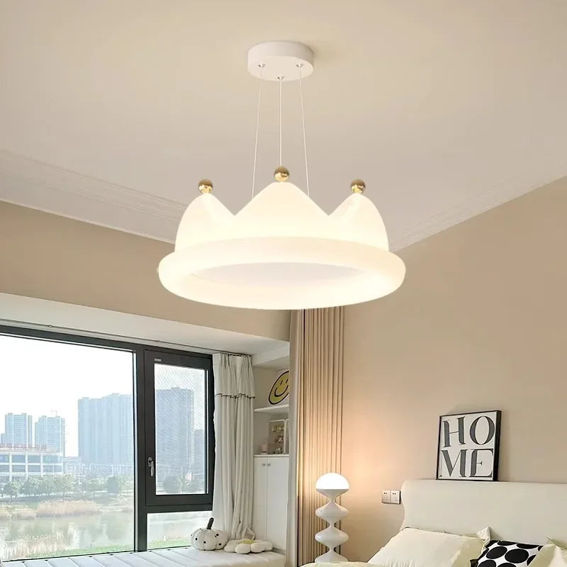 plafonnier créatif couronne led protection des yeux romantique pour enfants