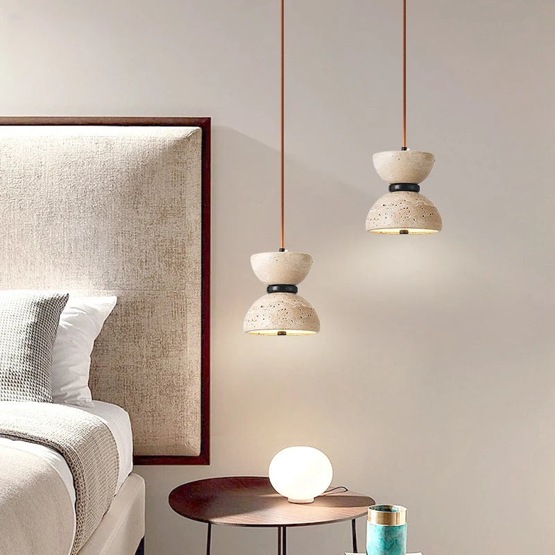 lustre design en pierre naturelle pour décoration intérieure