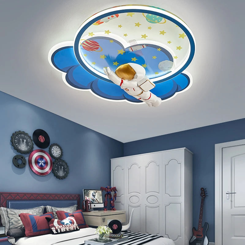 lustre astronaute forme nuage led variateur télécommande protection yeux