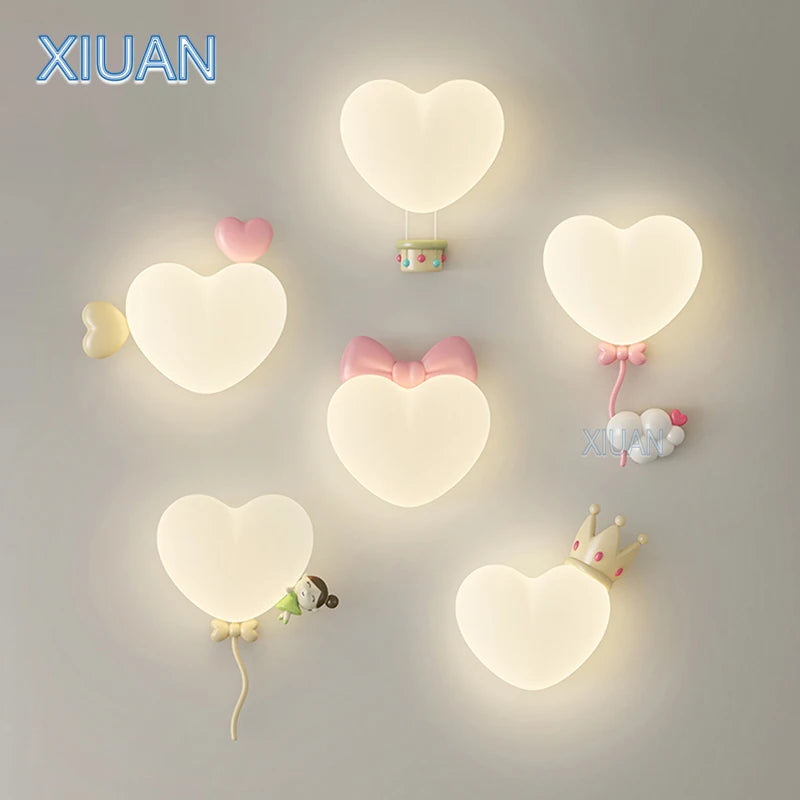 applique murale créatives pour enfants en forme de couronne et cœur