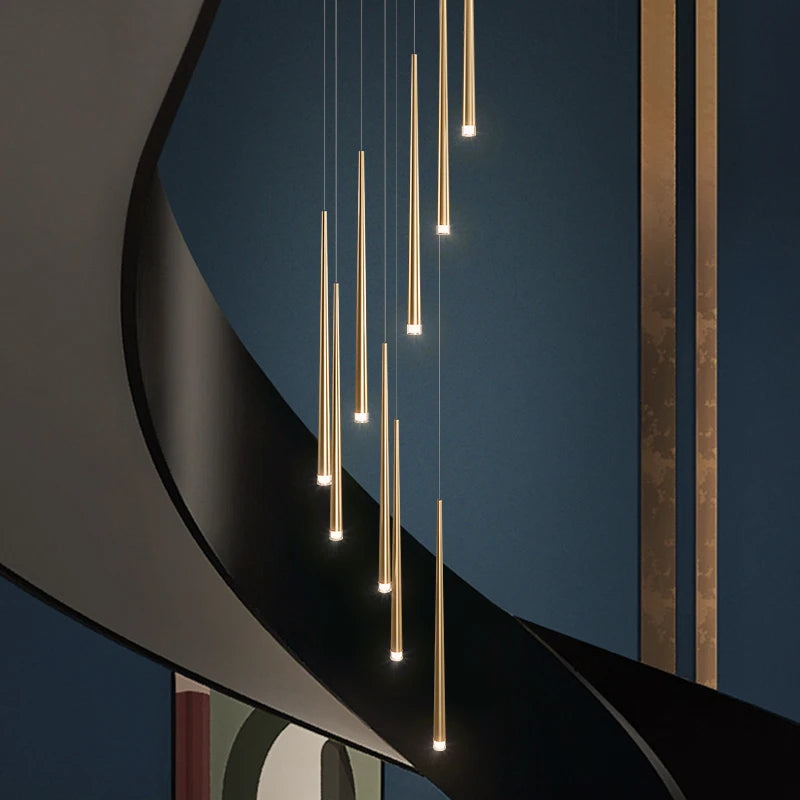 suspension rotative moderne pour escalier duplex hôtel villa