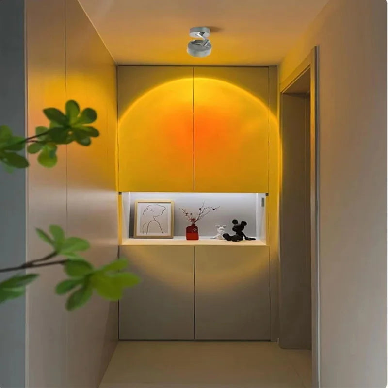 applique murale créative pivotante effet coucher de soleil