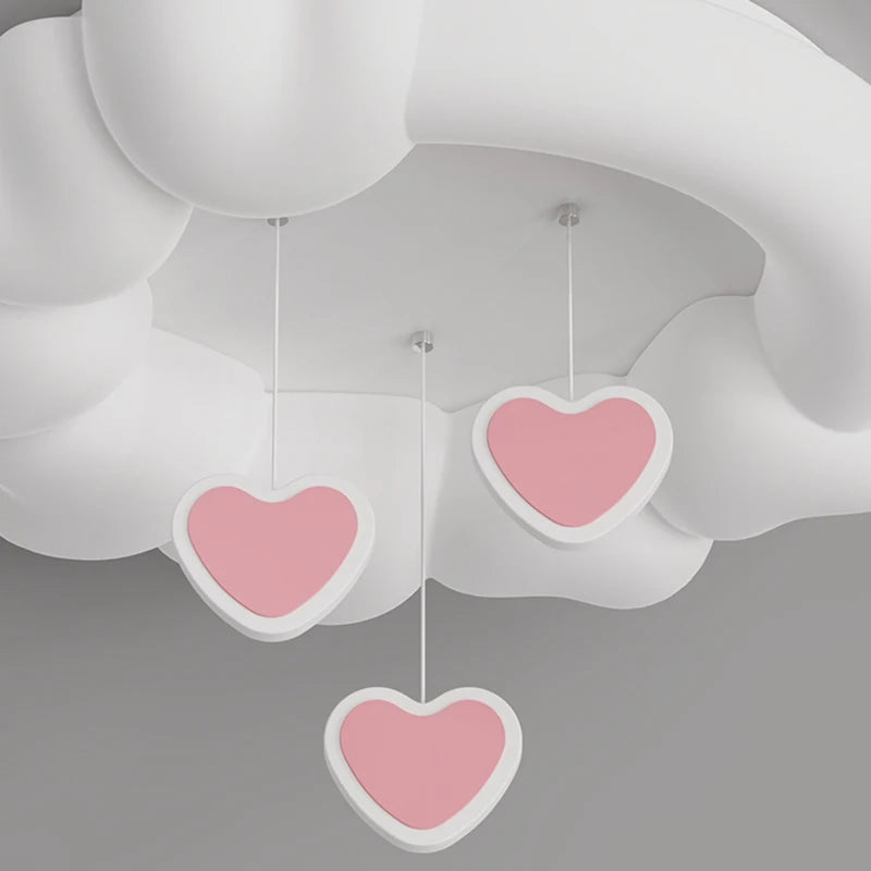 plafonnier romantique avec coeur lune étoile veilleuses nuage led