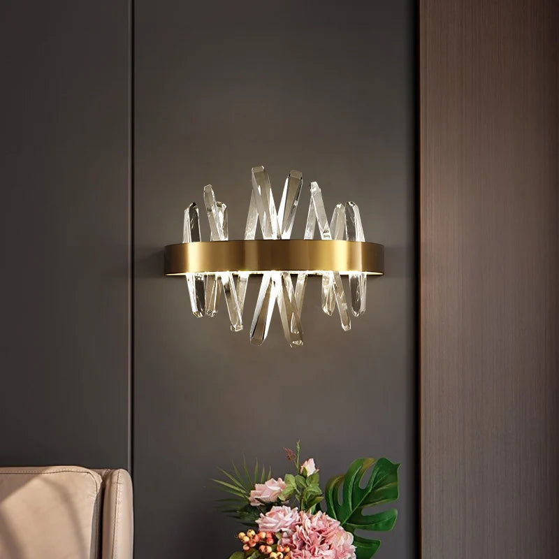 Deyidn moderne cuivre applique cristal lumières sur le mur doré miroir de maquillage à LED luminaires intérieur décor chambre couloir
