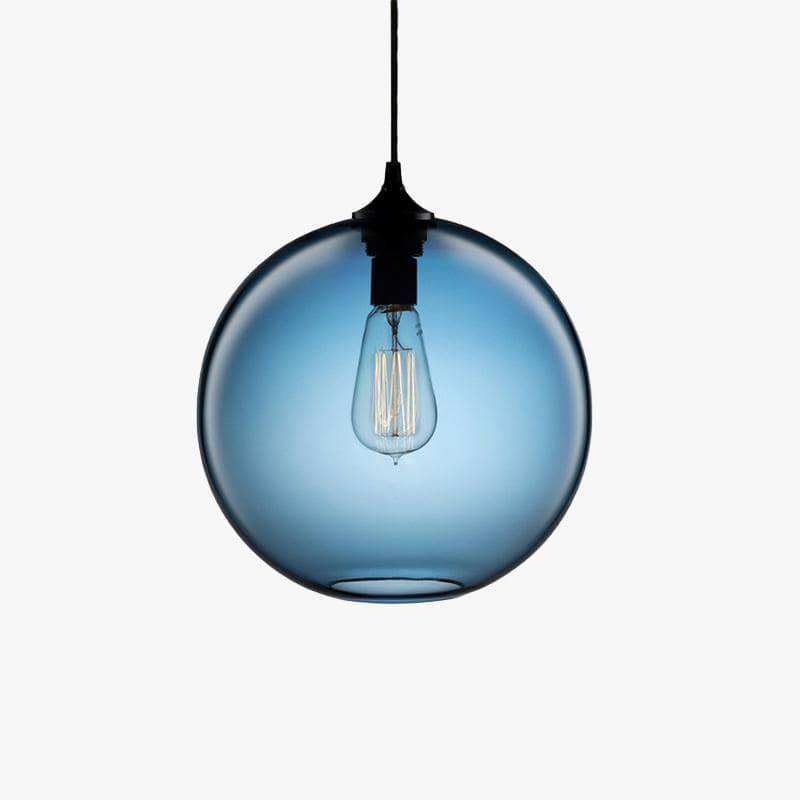 Suspension design en boule de verre (plusieurs couleurs)