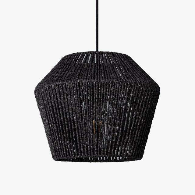 Suspension design à LED avec abat-jour papier tressé Loft