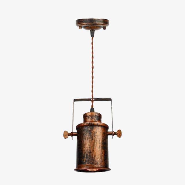 Suspension design à LED avec abat-jour en métal rouillé