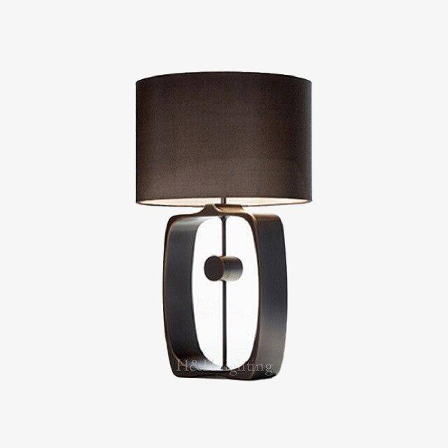Lampe à poser design LED noire avec abat-jour arrondi Lampara