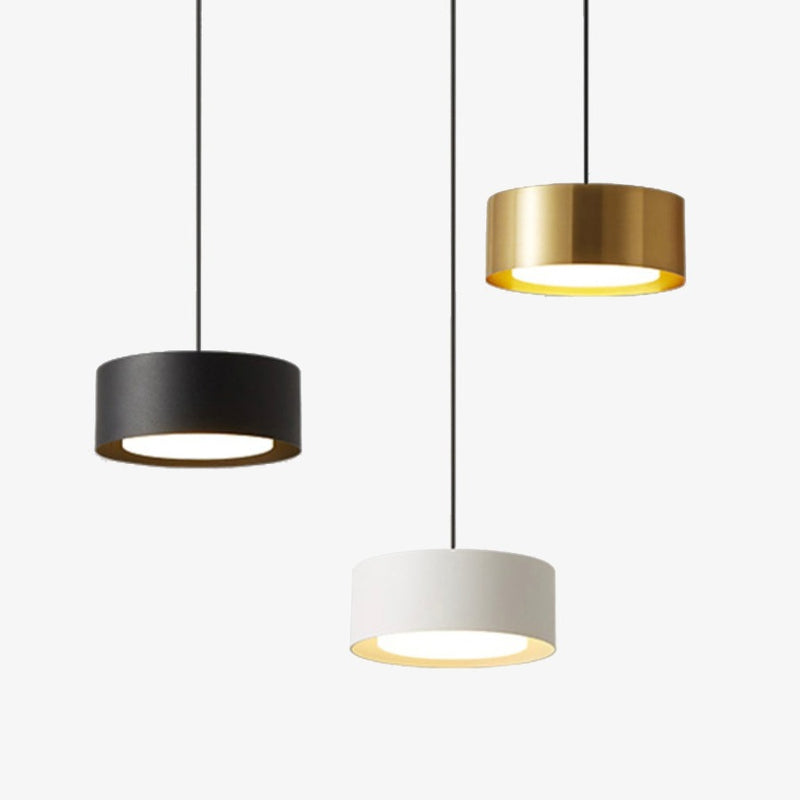 Suspension moderne LED cylindre court et métallique Reese