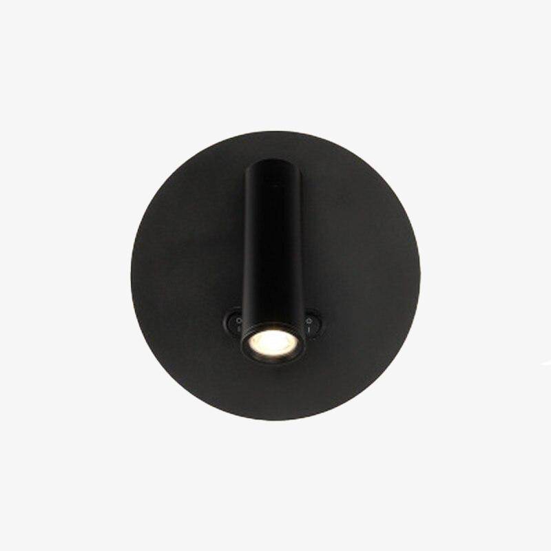 Applique murale à spot LED cylindrique orientable et interrupteur