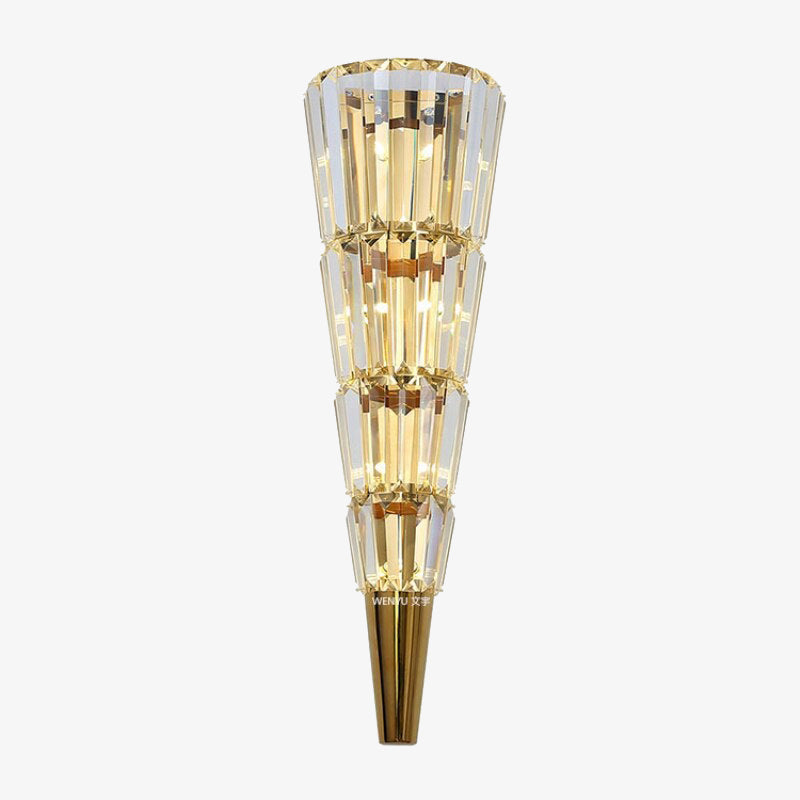 Applique murale moderne LED en forme conique en verre Doina