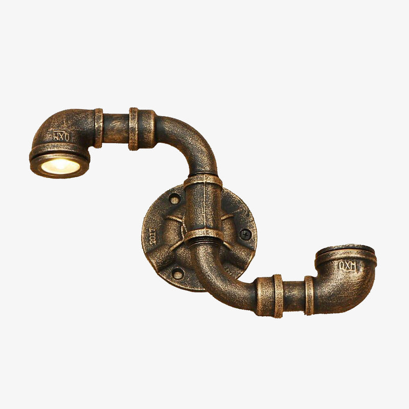 Applique murale retro LED style tuyau métallique Tino