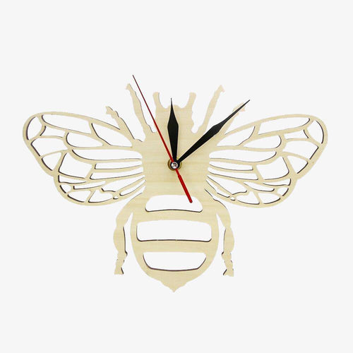 Horloge murale en bois en forme d'abeille 30cm Bee