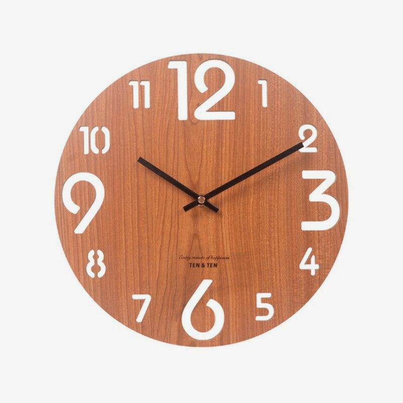 Horloge murale ronde en bois style Tee III 30cm