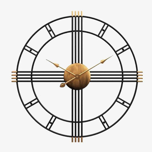 Horloge murale ronde en métal industriel 50cm Restaurant