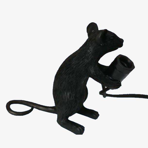 Lampe à poser en forme de souris tenant une lampe