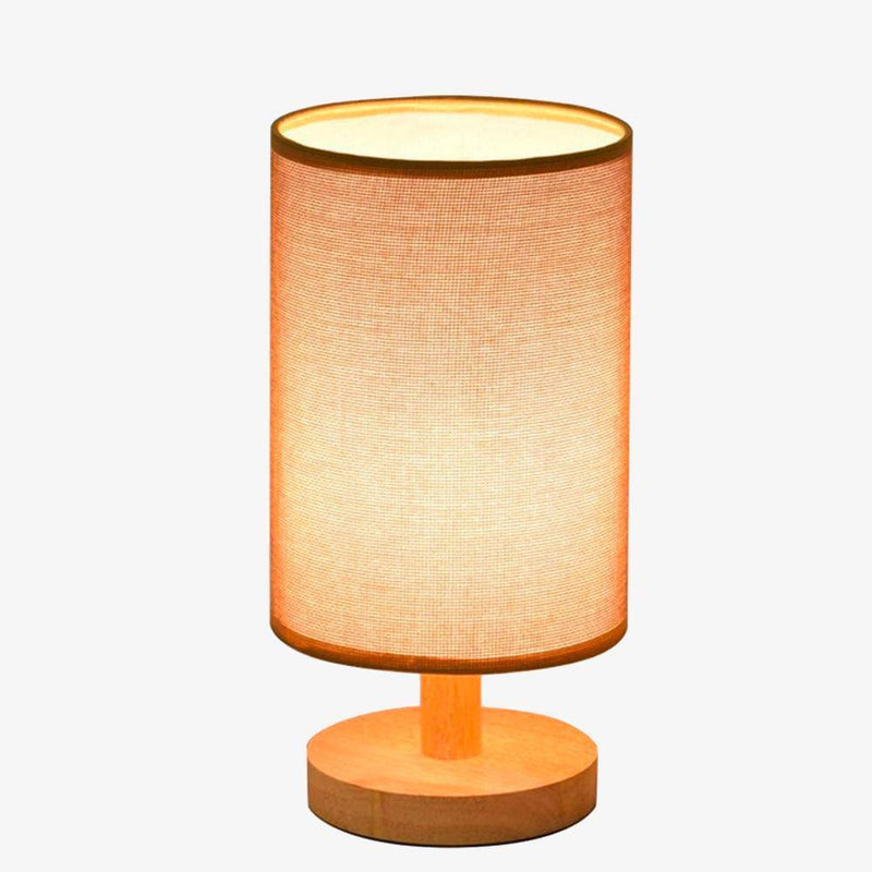 Lampe de chevet avec abat-jour en tissu cylindrique
