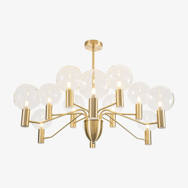Lustre moderne LED forme d'araignée métallique dorée Criss