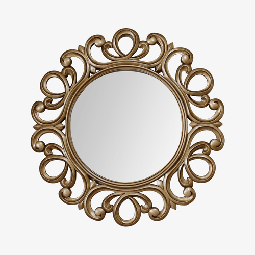 Miroir mural décoratif 63cm rond doré rétro